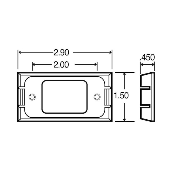 Truck-Lite Bracket Mount, 15 Series Lights, Used In Rectangular Shape Lights, Chrome Abs, 2 Screw 15405 - main